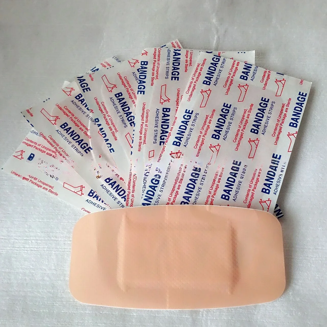 100pcs Large Band Aid 5*10cm Waist Drum Bandage Waterproof and Breathable Large Wound Patch Skin Tone PE