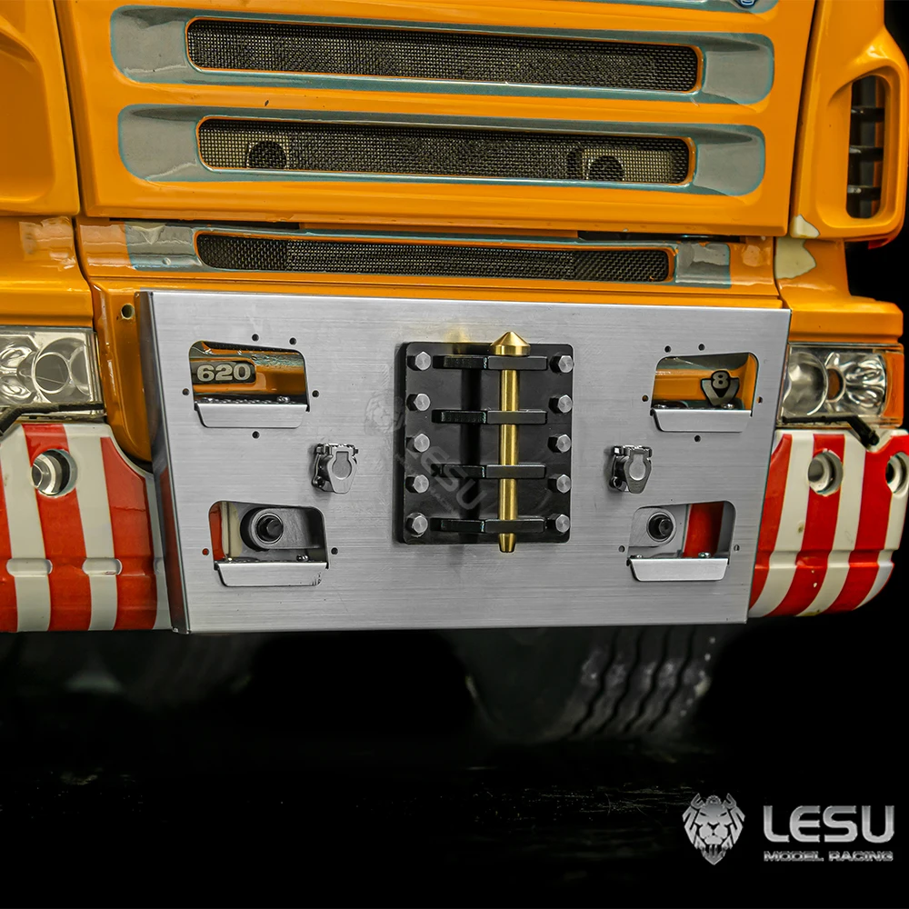 LESU – crochet de remorquage avant en métal, pour camion tracteur 1/14 RC R470 R620 R730, volquete télécommandé, véhicules de Construction, modèle de bricolage