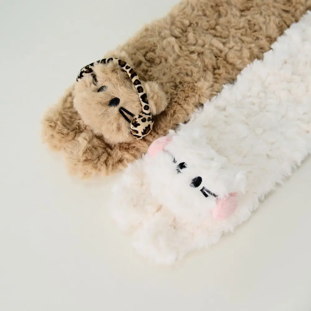 

Милый однотонный шарф-косынка с мультяшным рисунком собаки, утепленный, мягкий, теплый, для холодной погоды