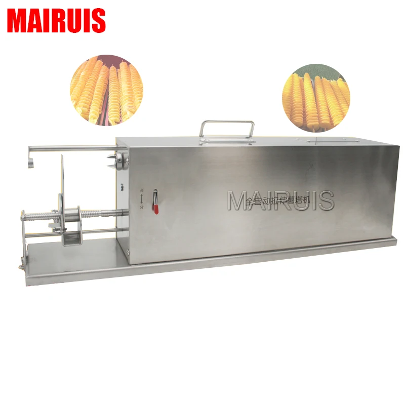 New Spiral Chips Twisted Potato Slicer French Fry Cutter Potato Tower Making Machine Electric