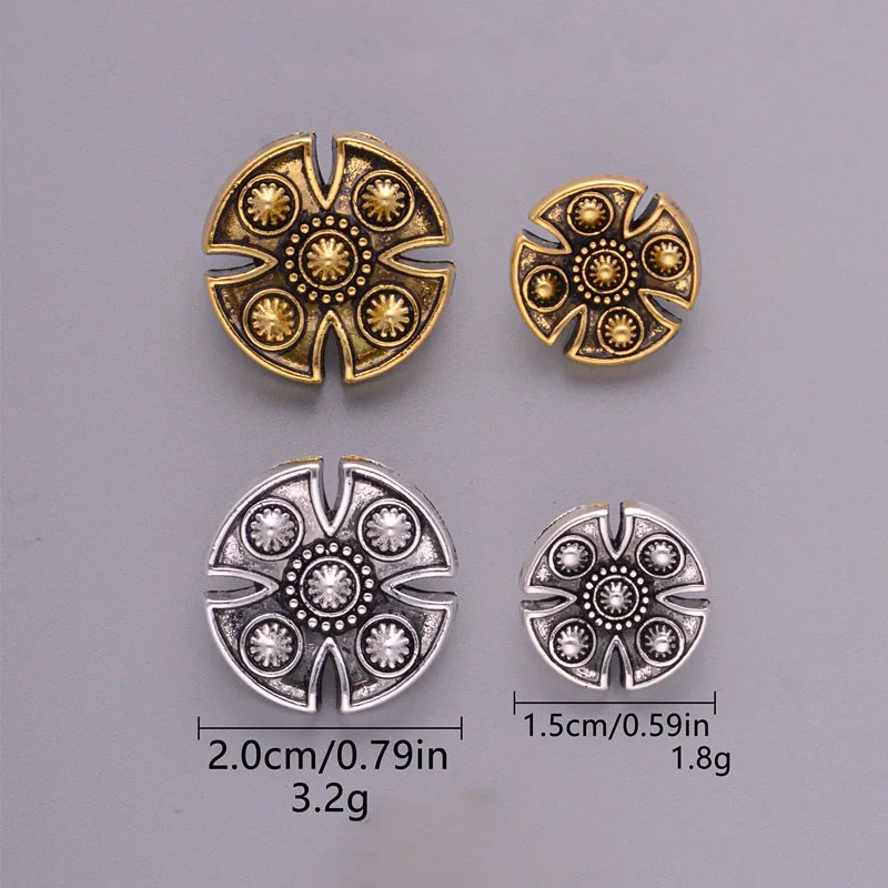 10/15/20pcs 15/20mm Gold or Silver Color Plated Vintage Cross Design Clothing Sewing Buttons DIY Needlework Craft Accessories