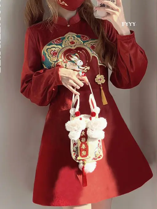 Vestido de Hanfu do Zodíaco Chinês Tradicional, Kawaii Hanfu, Vestido Cheongsam, Traje Moderno, Estilo de Viagem Diária Melhorado