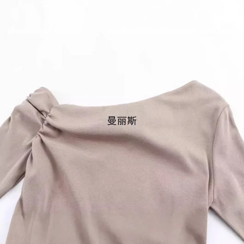 2025موضة نسائية جديدة أزياء أوروبية وأمريكية متعددة الاستخدامات بلوزة ضيقة مطوية