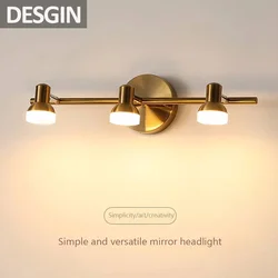 Nordic Wall Light Multi-head Mirror Light For Bathroom Bedroom Waterproof Rotating Wall Sconce Dressing Light Indoor Lighting