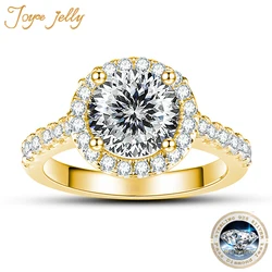 JoyceJelly Luxury 1CT 6.5MM Moissanite Diamond Rings Female Sterling Silver 925 Plated 14K Gold Wedding Engagement Fine Jewelry