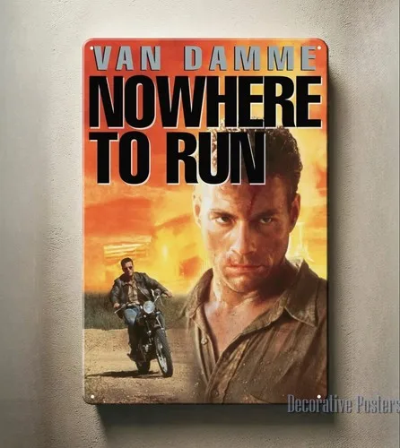 Placa de Metal do Filme 'Nowhere To Run' com Van Damme