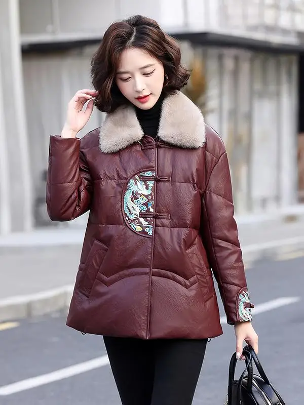   Chaqueta de Plumón de Piel Auténtica Ning para Mujer, Modelo ort Sle 2025, Nueva Colección de Invierno, Piel de Visón Teñida, Color Blanco