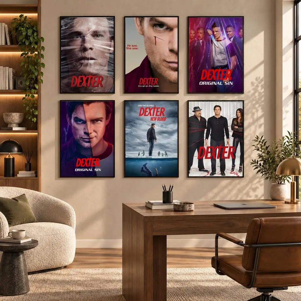 Dexter Morgan Character Poster Self-adhesive Art Waterproof Paper Sticker Coffee House Bar Room Wall Decor