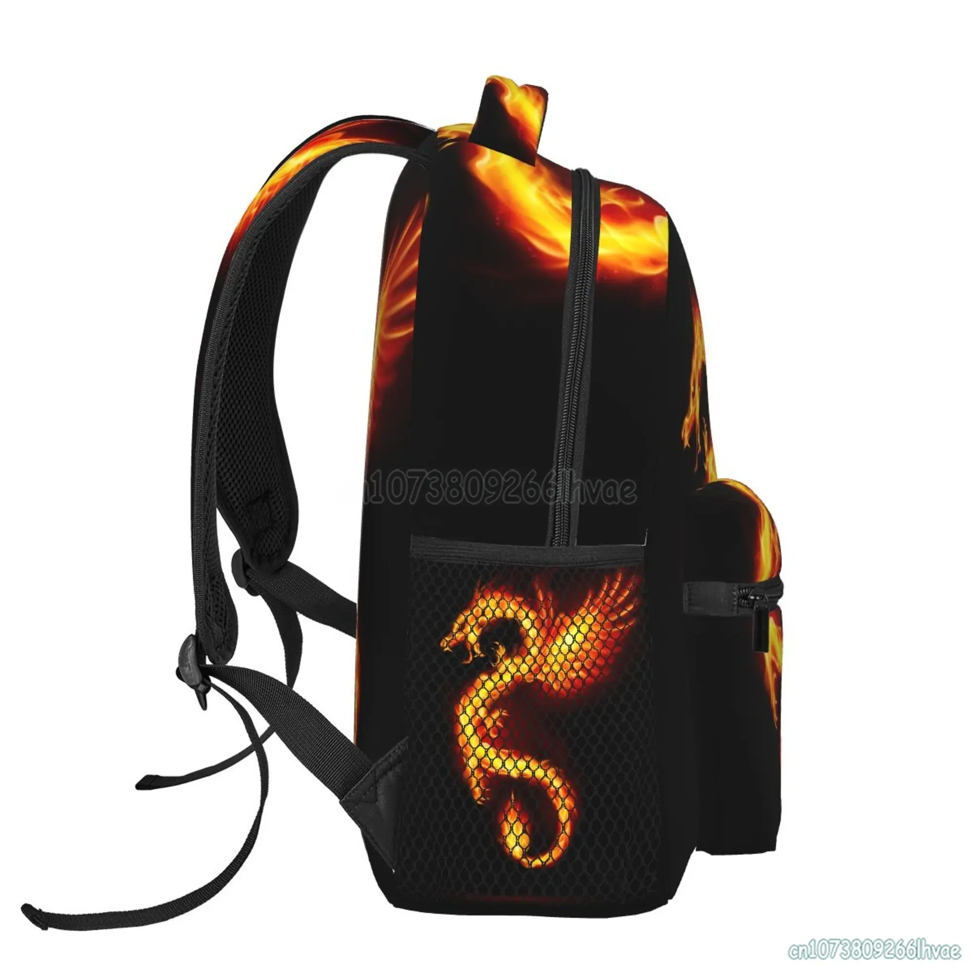 Sac à dos scolaire Dragon de feu doré pour garçons et filles, sac à livres pour adolescents, sac de voyage décontracté, sac de randonnée, sac de camping, sac à dos pour ordinateur portable pour adultes