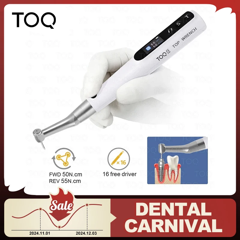 Portable Dental Implant Torque Electric Wrench Torque Driver Dentistry Universal Implant Repair Tools with 16Pcs Screws