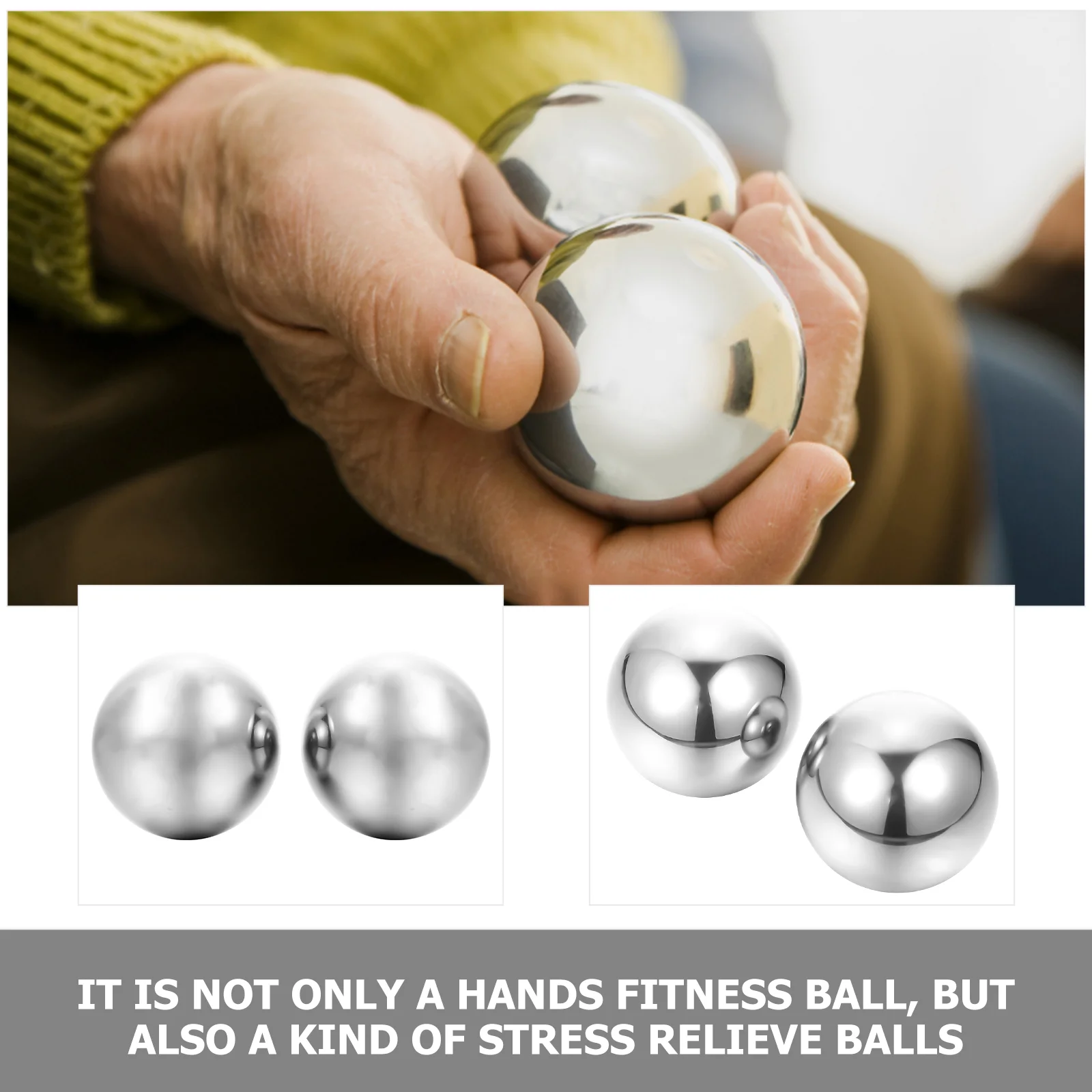 Stress for Arthritis Hands 2Pcs Metal Balls Stainless Steel Baoding Balls Stainless Steel Training Balls Hand Rolling Balls