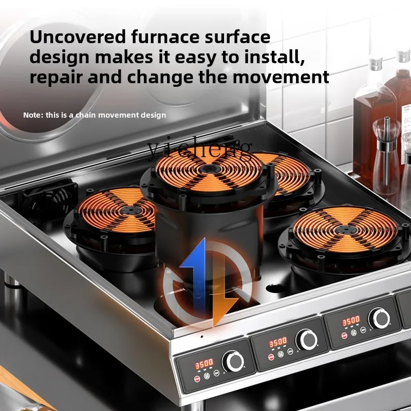 XL commercial induction cooker vertical high-power multi-head pot stove Malatang eye electromagnetic stove