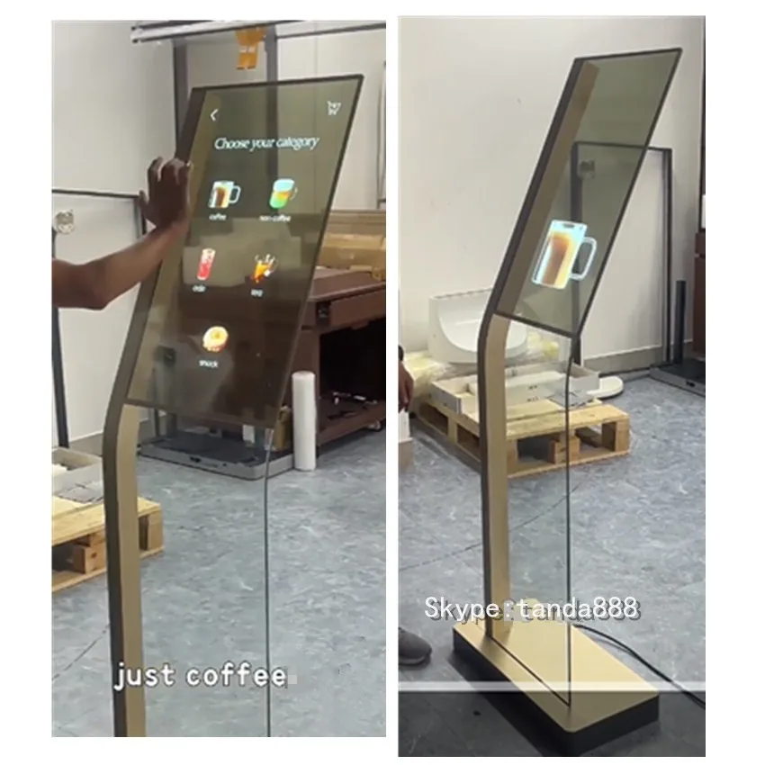 

30 inch Totem Advertising Shop Store Information Kiosk Ordering Touch Screen Transparent Oled Displays