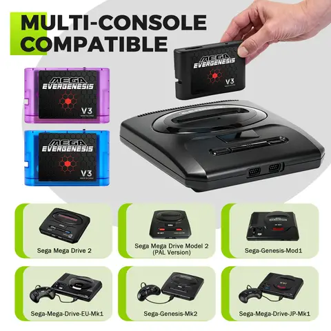 EDMD 3000 in 1 FlashCard MD V3 Pro Game Cartridge For SEGA Genesis Mega Drive Master System Game Console With 4G TF Card