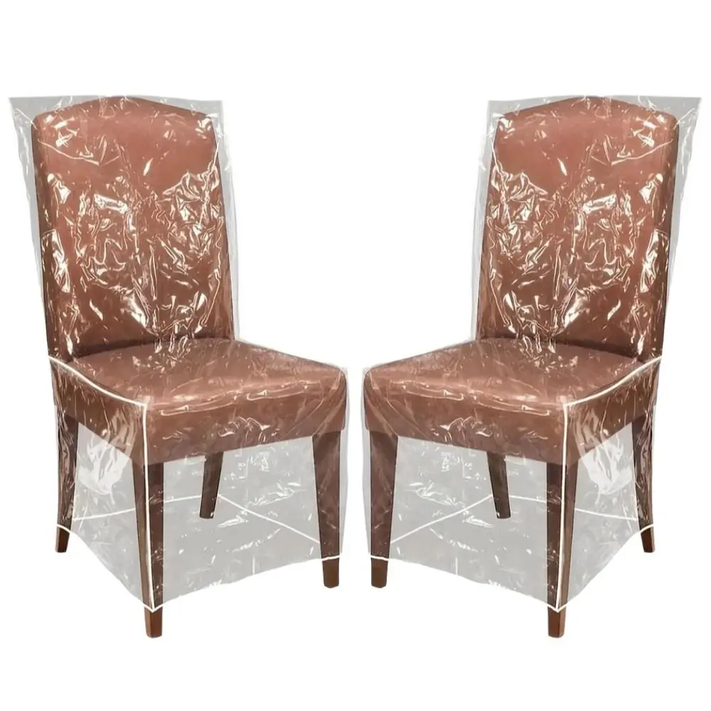 

Transparent Plastic Dining Chair Covers Anti-Scratch Dustproof Waterproof Slipcover Anti-fouling Easy-Clean Furniture Protector