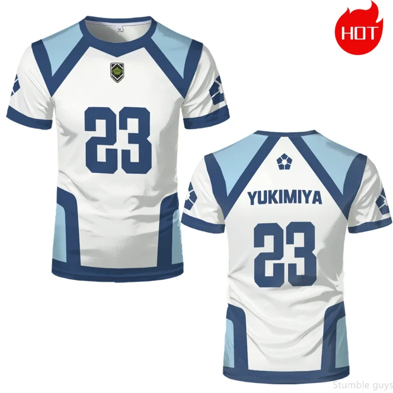 Trendiges Blaues Locker-Room-T-Shirt für Männer und Frauen, Anime-Fußballtrikot, Kurzarm-Harajuku-Cosplay-Shirts für Jungen und Mädchen