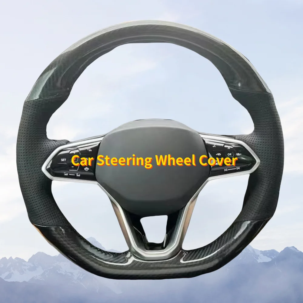 

Чехол на руль автомобиля из углеродного волокна, кожаный чехол для Volkswagen VW Golf 7 6 MK7 MK6 MK5 NK4 NK3 MK2, чехол на руль