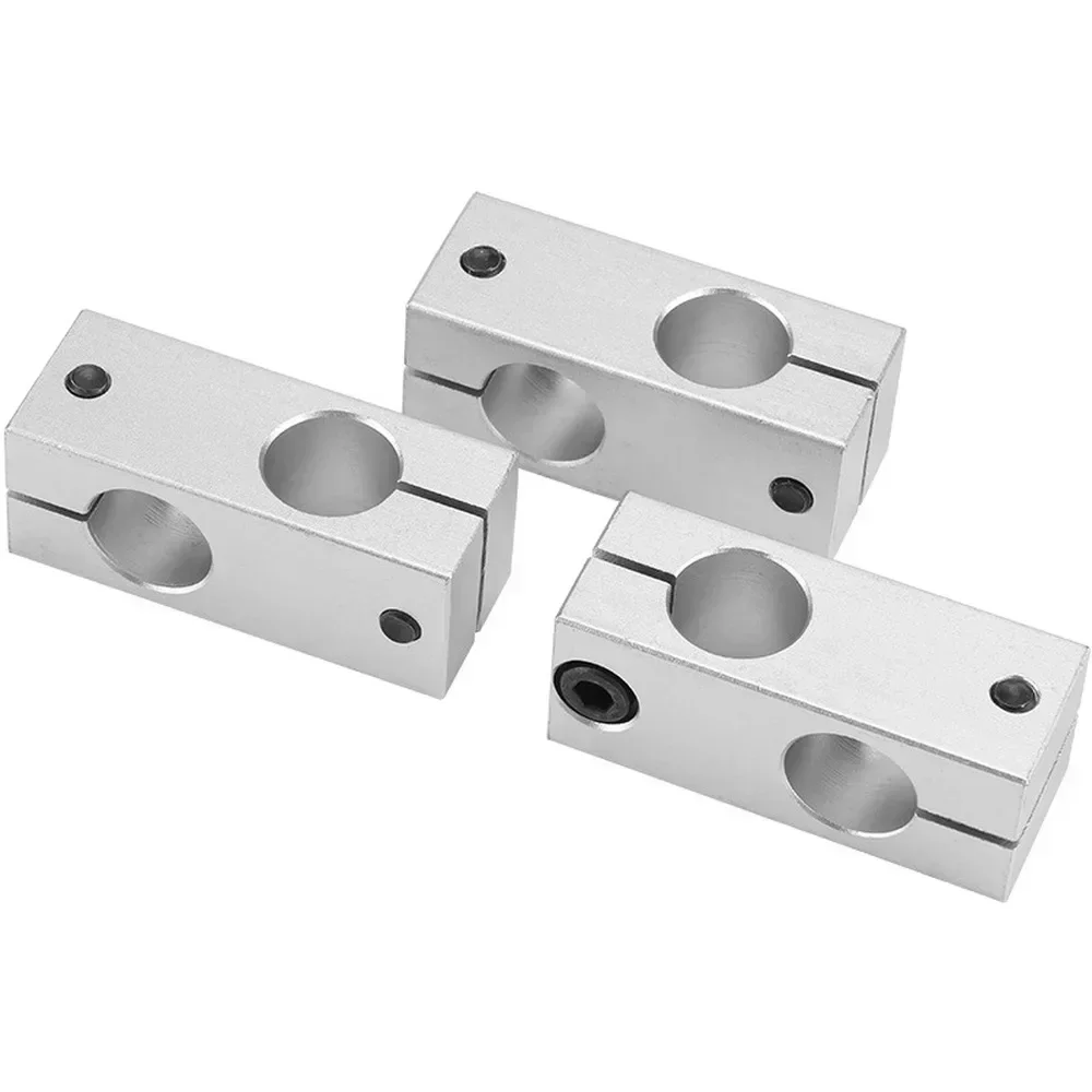 4pcs Shaft Support Vertical Pillar Fix Cross Clamp Optical Axis  Diameter Fasten Steel Rod Bracket Connect Block Aluminum 8-32mm