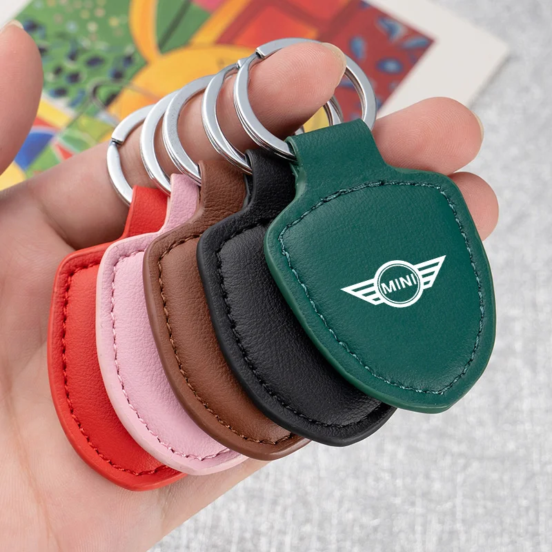 

Leather Car Emblem Key Chain Ring Holder For BMW Mini Cooper One S Countryman R50 R53 R56 R60 F55 F56 F57 Clubman JCW Keychain
