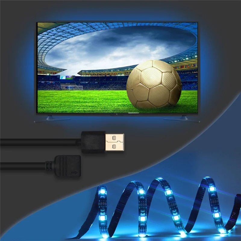 Conjunto de faixa de luz LED LICE 5050RGB Controle Remoto Bluetooth 5V Conjunto de faixa de luz colorida Luz de atmosfera de fundo de TV
