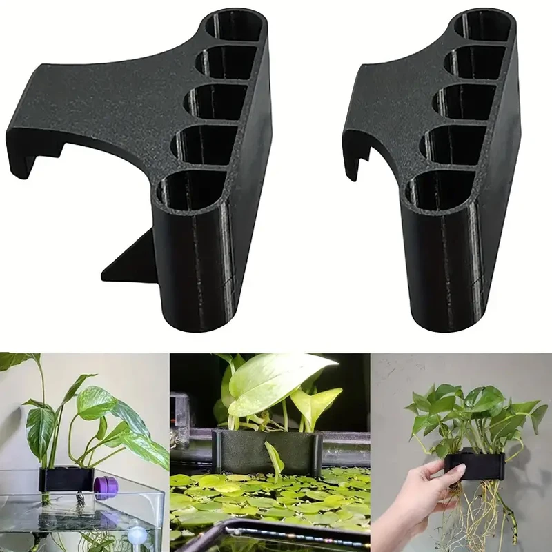 1pc Aquarium Hanging Aquatic Plant Holder Fish Tank Water Planting Plants Fixed Holder Planter Emersed Green Plant Pot With Hole