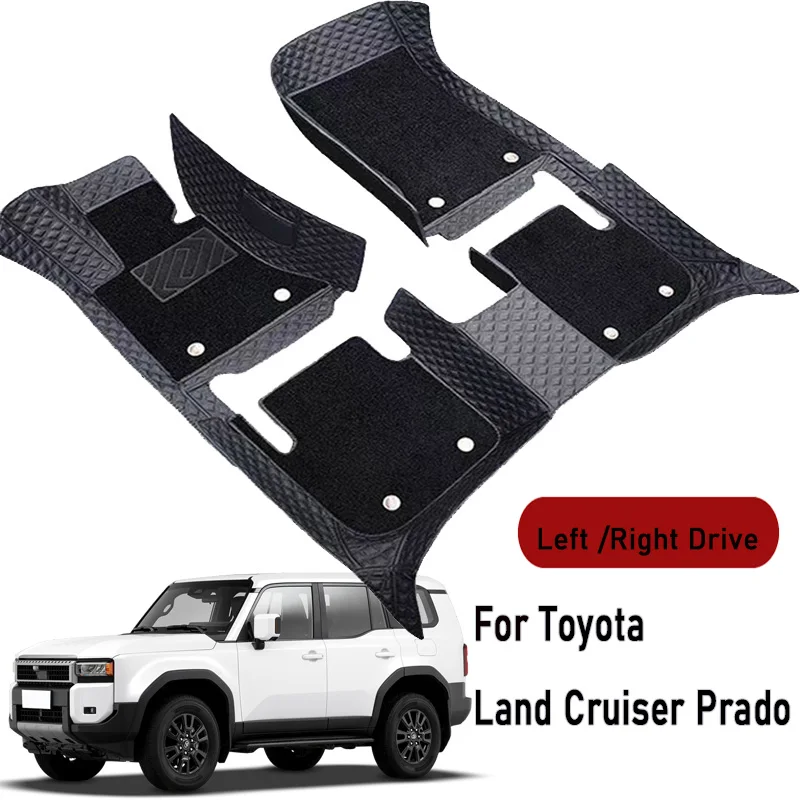 Car floor mats for Toyota Land Cruiser Prado 2006 2007-2025 Customauto foot Pads automobile carpet cover interior accessories