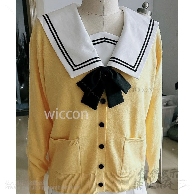 Muko Aoi MIYUKI JK 교복 스웨터, 원피스 가발, Galgame 코스프레, You Me and Her: 러브 스토리 코스튬 애니메이션 맞춤형