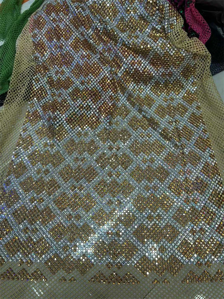Rhinestones Shining DEess African Lace Fabric 2026 French Embroidery High Quality Luxury Heavy stones Bridal Wedding Lace