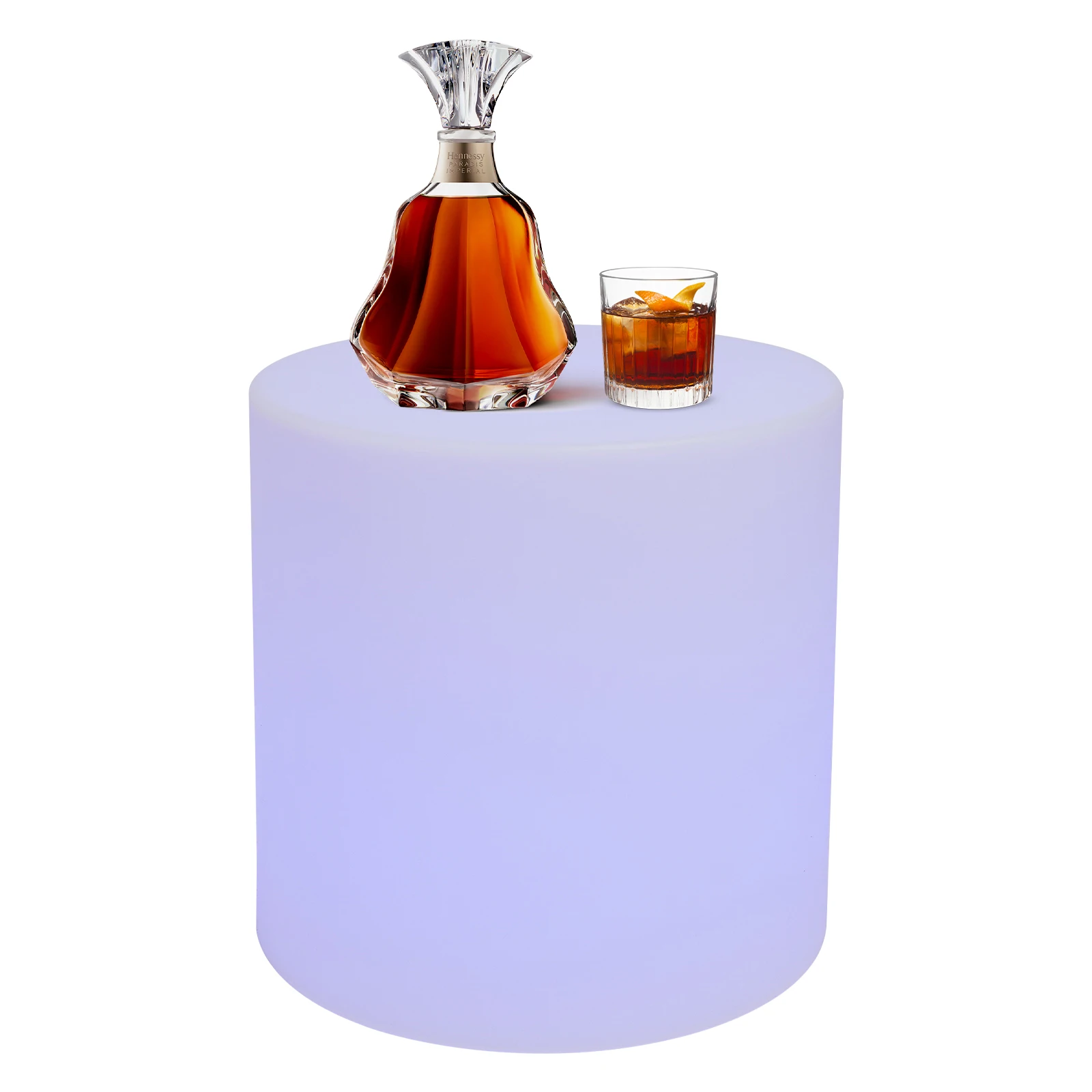 Cylinder Stool LED Lighted 16 Inch Rechargeable Party Furniture Glowing Round Ottoman Mood Lighting Decor Stool for Home Bar Use