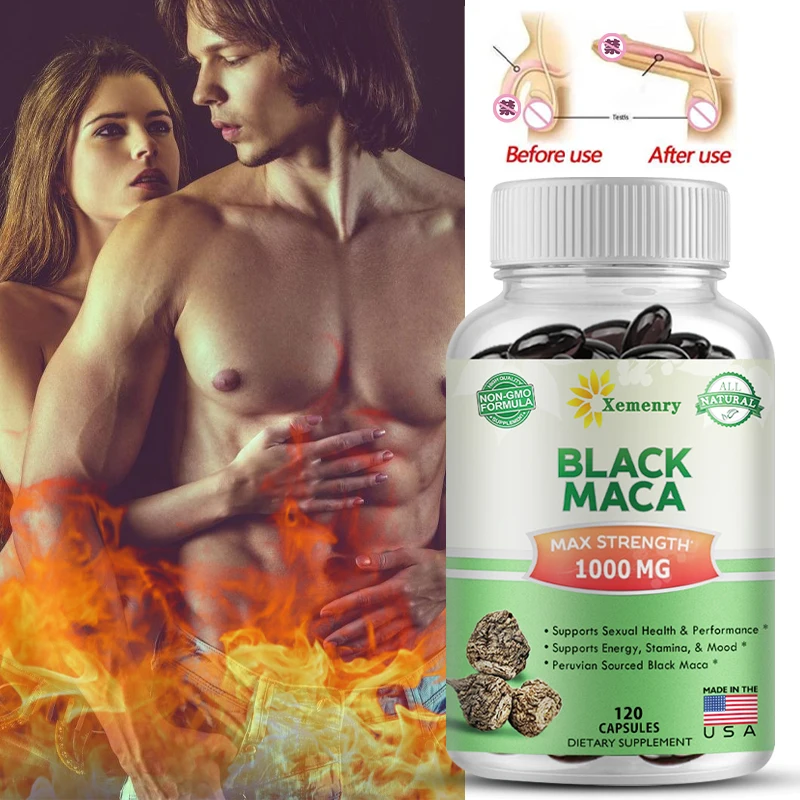 

Black Maca Root - Enhances Male Energy, Vitality and Stamina, Improves Memory & Mental Clarity, Balances Hormones - 120 Capsules