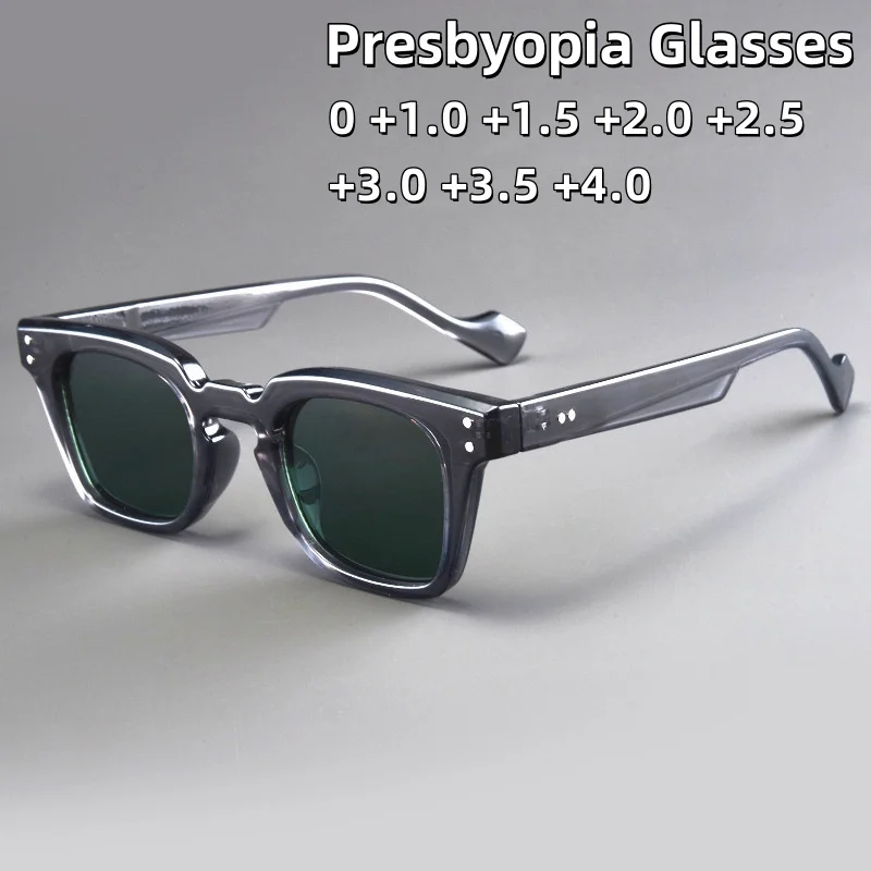 

New Large Frame Presbyopia Glasses Men's and Women's Fashion Square Frame Ultra Light High-definition Glasses Diopter To +4.0
