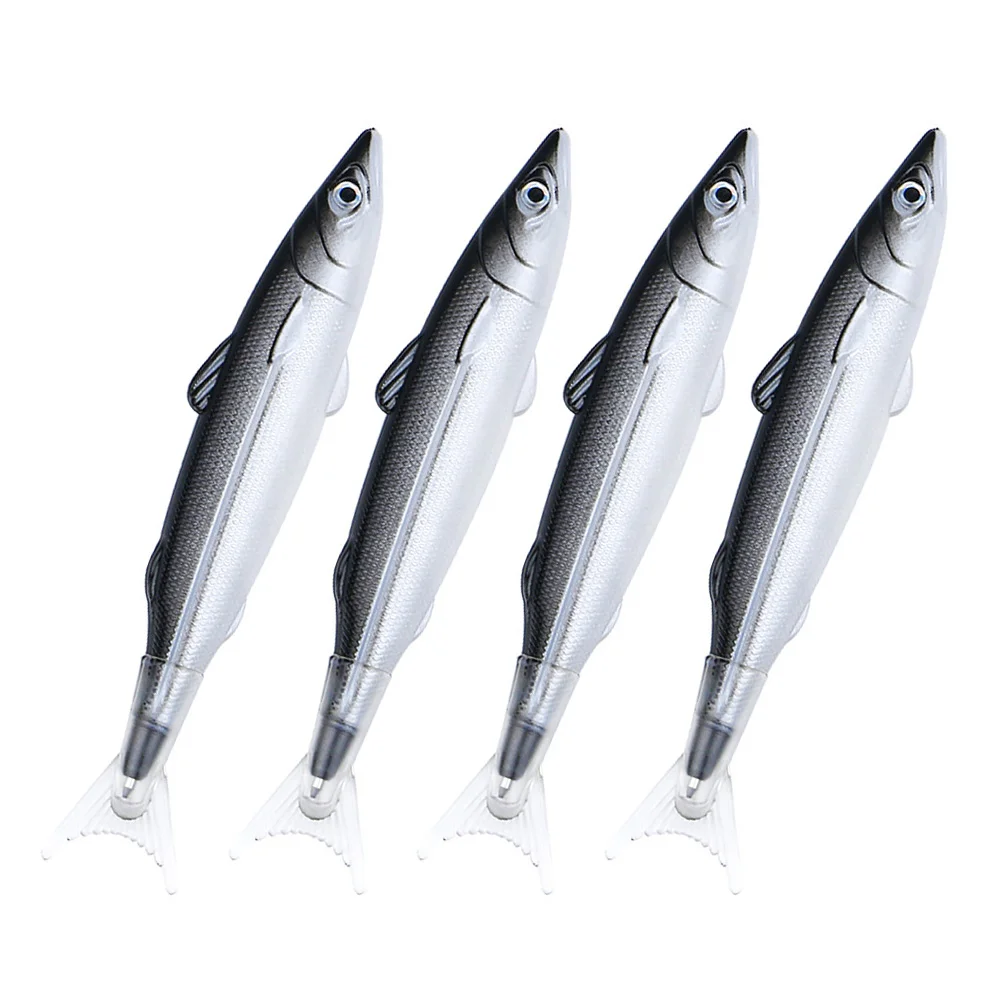 4 Pcs Gift Salted Fish Ballpoint Pen Child Fishing Lures Kit Plastic Advertise Award