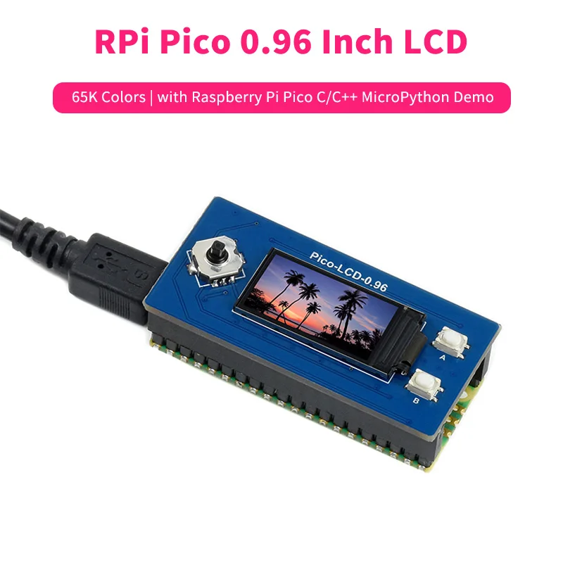 Himbeer Pi Pico 0,96 Zoll LCD-Display-Modul 160x80 65k Farben Spi-Schnitts telle mit Himbeer Pi Pico C/C Mikro python Demo