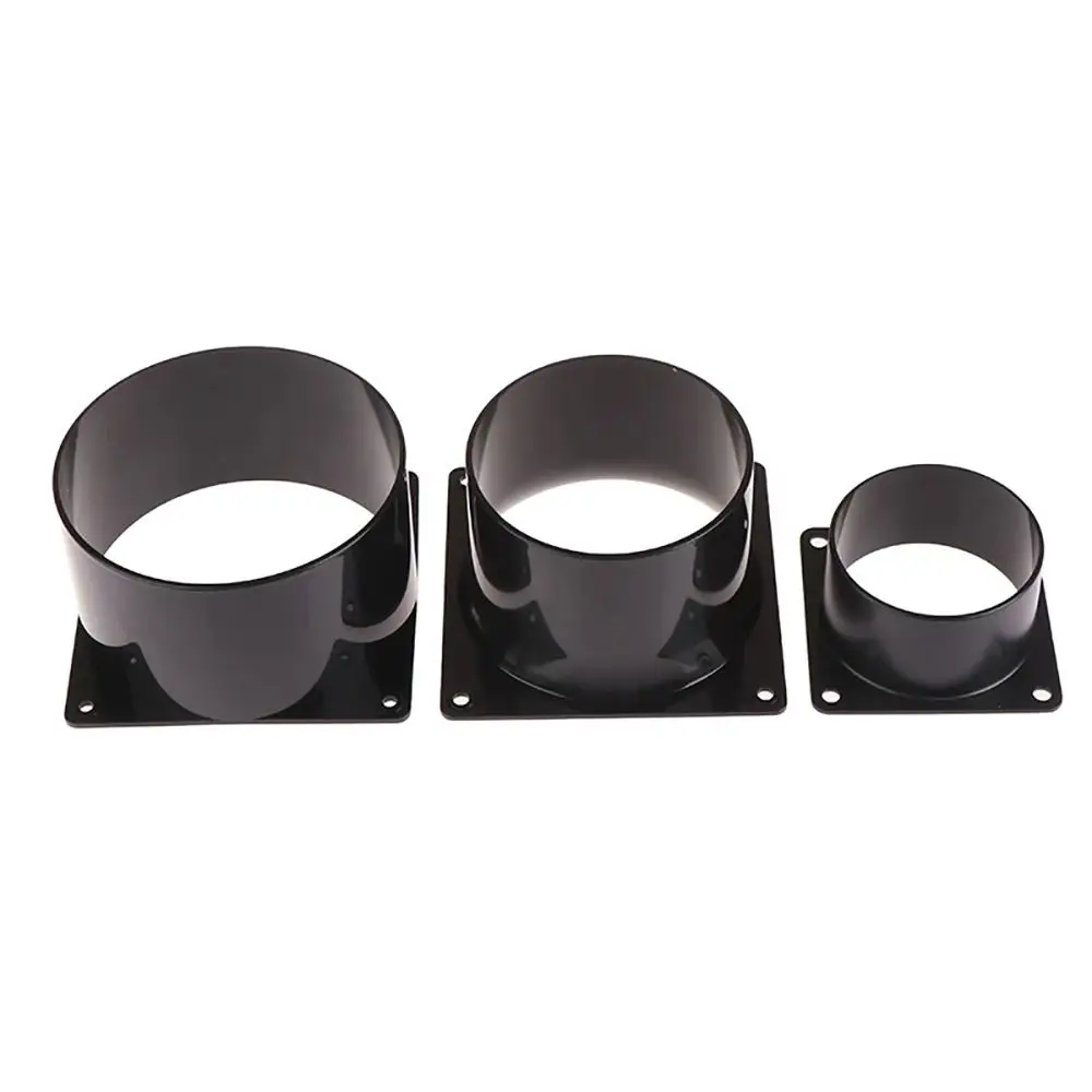1Pcs 75/100/120/150mm Flange Connector Pipe Fitting Black Air Inlet And Outlet ABS Square Bottom Air Ducting Connection Flange