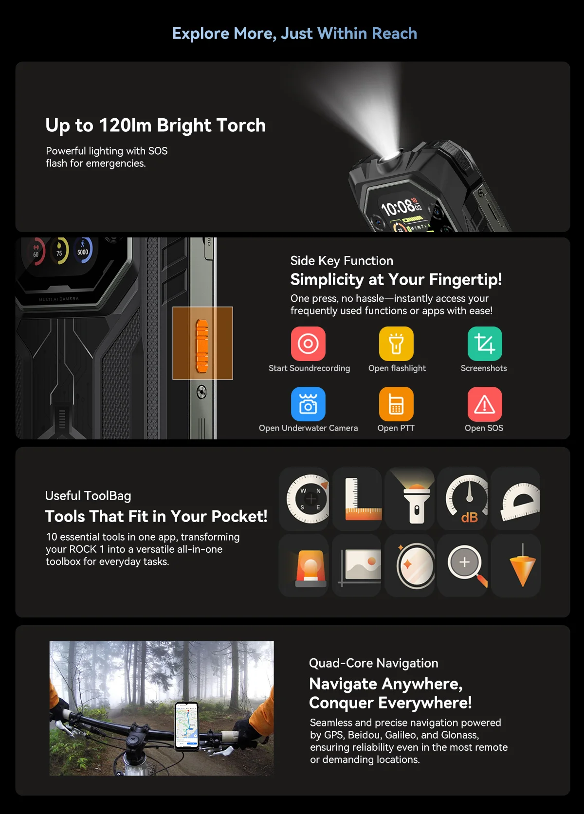 Blackview ROCK 1 AI Rugged Smartphone 6.56-inch 90Hz Display 256GB MediaTek Helio G81 4G Android 16 NFC Torch 15000mAh/33W
