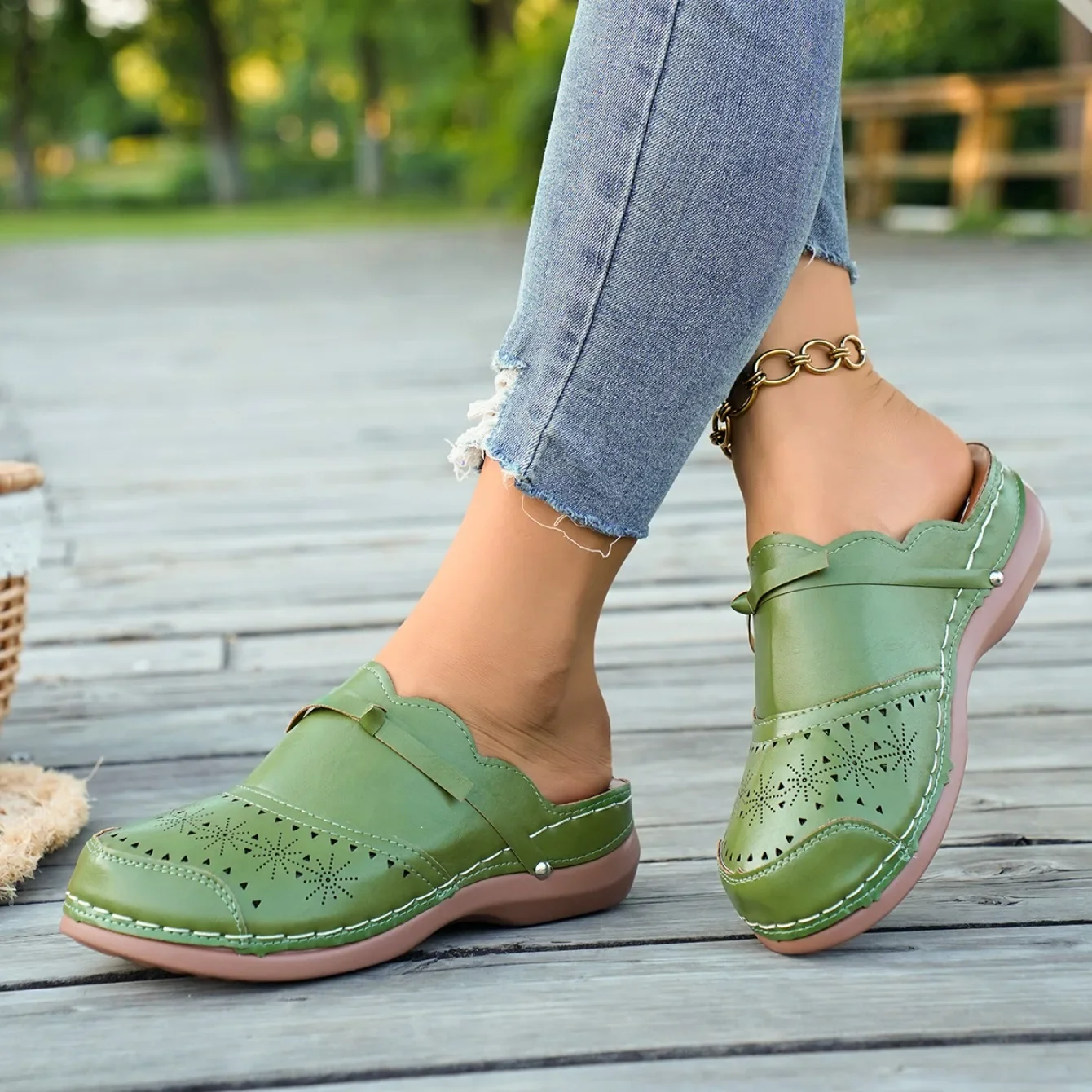 Comfortable Flat Wedge Sandals For Women With Bow Detail Beach_voghion.com