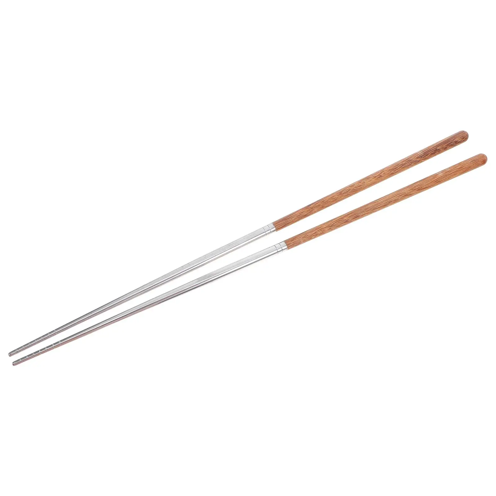 Fried Chicken Wing Wood Chopsticks 304 Stainless Steel Long Handles Anti Slip Scald Proof Hot Pot Frying Cooking Chinese Style