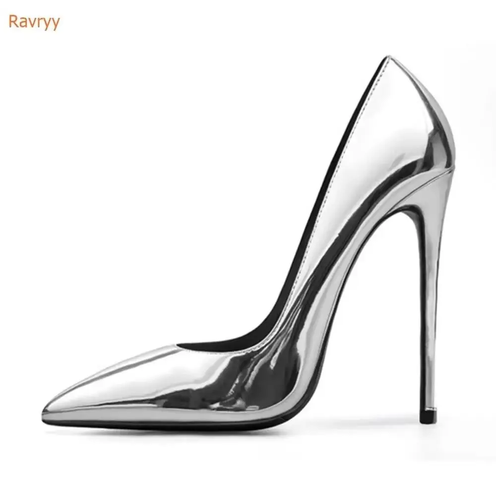 Pointed Toe Patent Leather Shoes Women Spring Autumn Shoes Thin Heels Slip On Pumps Sexy Shallow Party Shoes