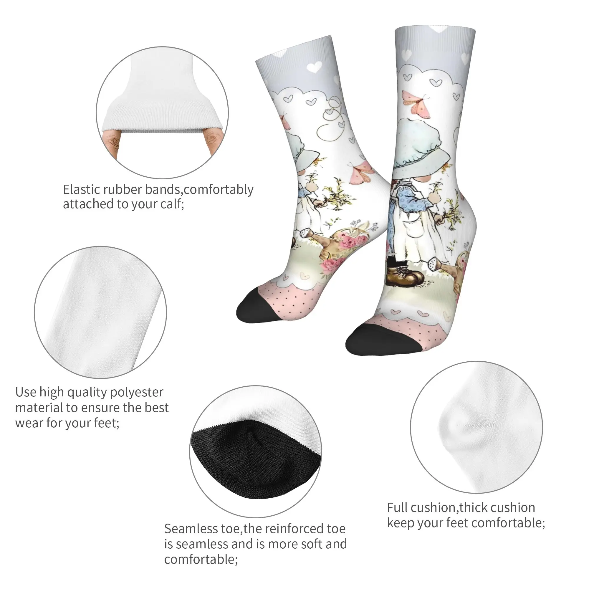 Couple Socks Sarah Kay With Cat Knitted  Stockings Anti Bacterial Comfortable Socks Autumn Trendy Graphic Outdoor Socks