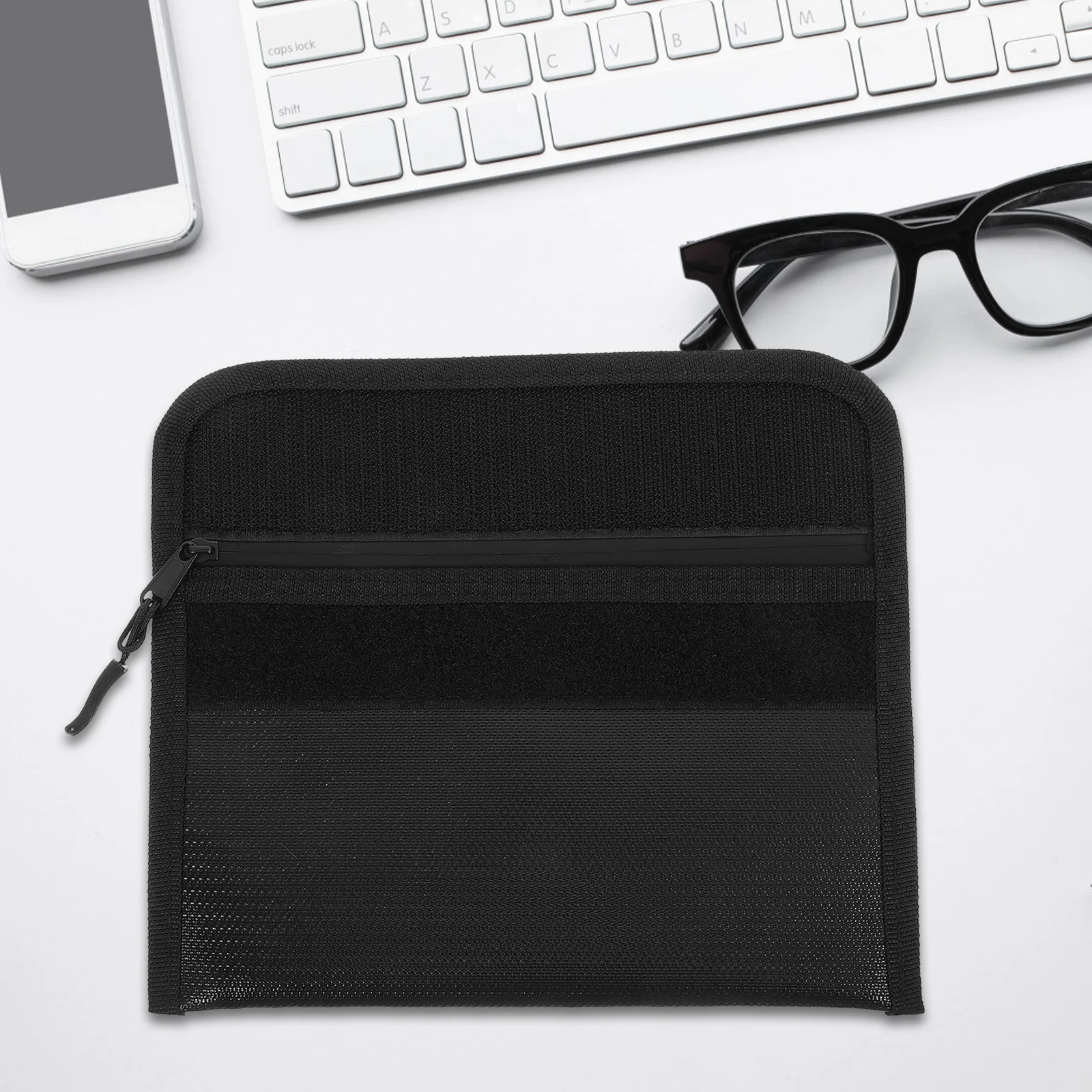 

Fireproof Waterproof File Bag Document Holder Cash Storage Silicone Fiber Cloth Zipper Pouch Large Capacity for Office