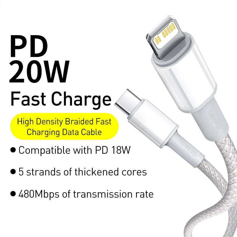 Baseus 20W USB C Cable for iPhone 14 13 12 11 Pro Max XR PD Fast Charging for iPhone Charger Cable for MacBook iPad Type C Cable