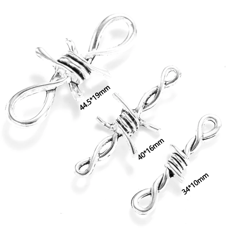 10pcs 3 styles 3D Thorns Metal Connectors Pendant Gothic Necklace Bracelet DIY Thorns Charms Jewelry Handicraft Making B200