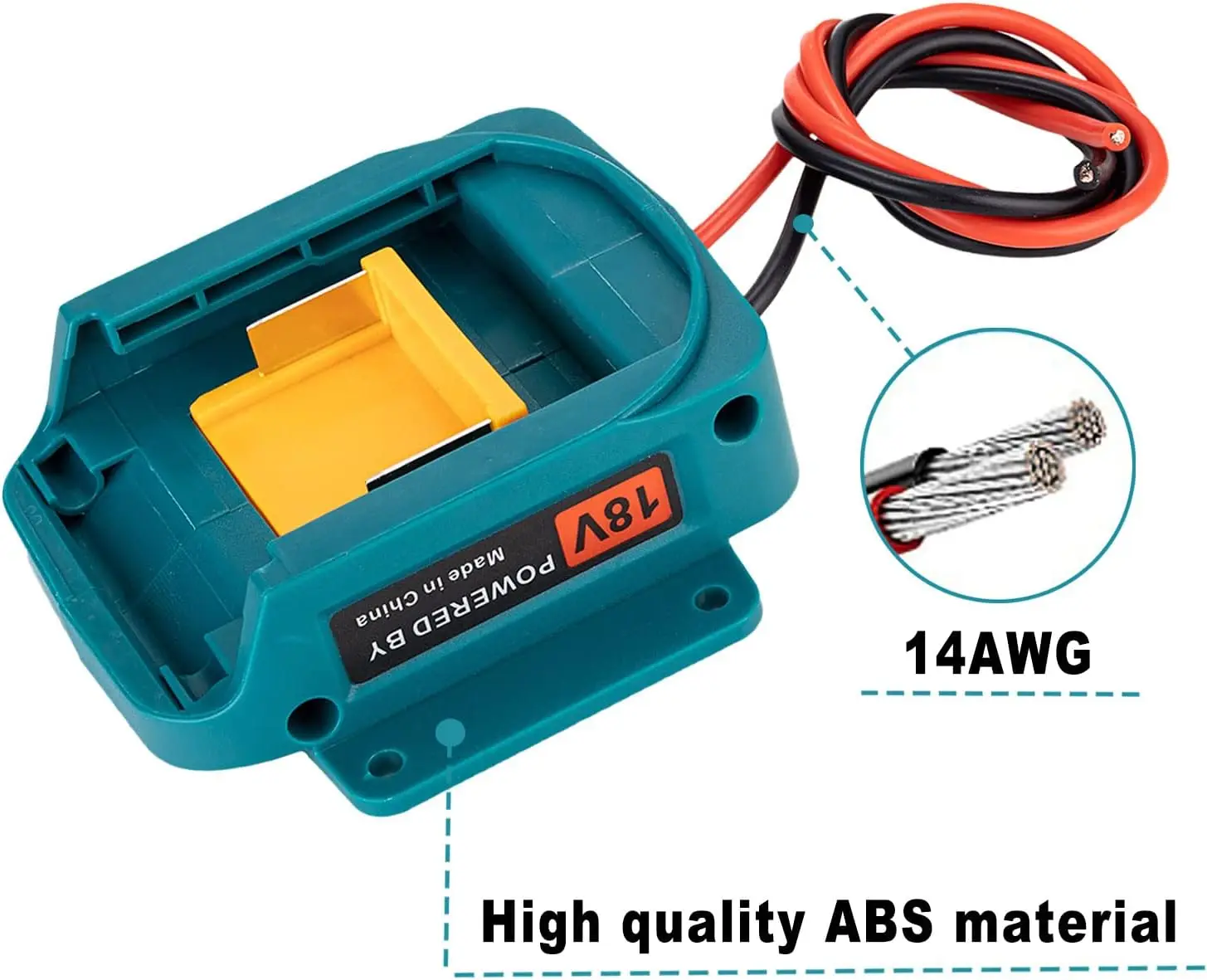 Power Wheels Battery Adapter for Makita 18V Battery with 14 AWG Wire Connector for DIY Rc Car Toys, Robotics and Rc Truck