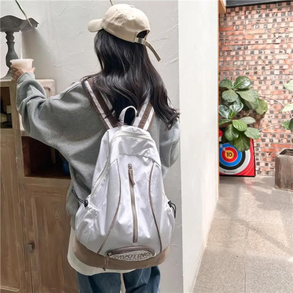 Embroidery Trendy Ins Backpack Multi-pocket High Capacity Casual Schoolbags Mochila Korean Style School Bags Unisex