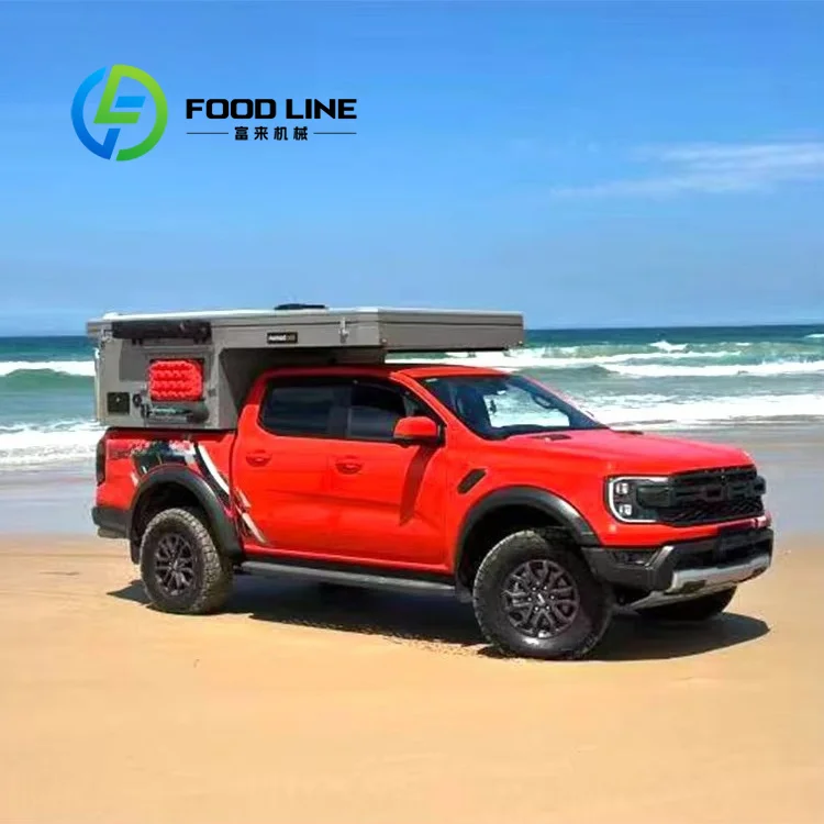 Truck Pop Up Camper 4X4 Camping Shelter Fits Multiple Pickup, Mosquito Net Door For Comfortable Night Rest, Camper For Truck