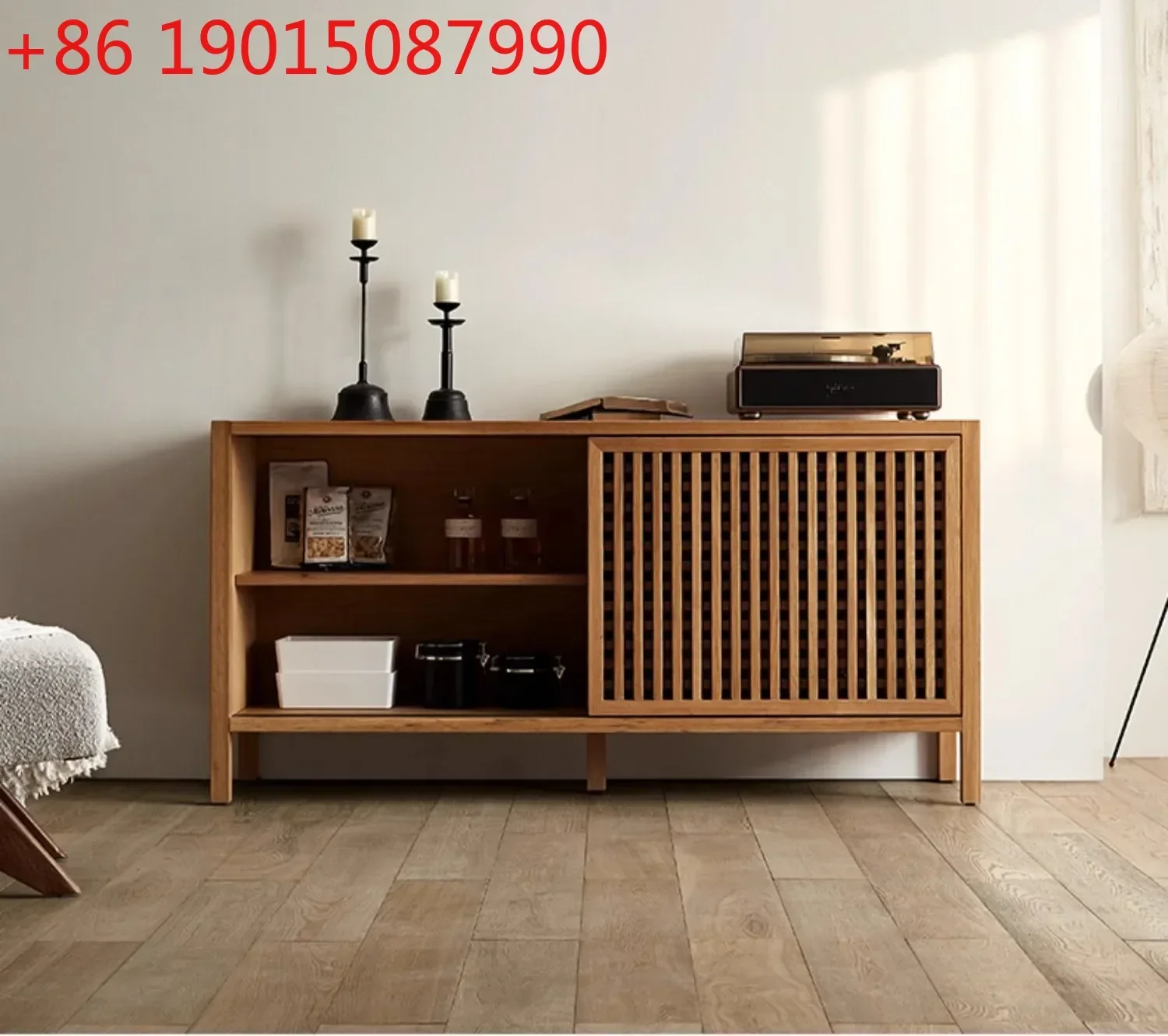 

Японский шкаф для хранения из массива дерева в современном минималистичном скандинавском стиле, дизайнерский, для дома, с решетчатыми полками