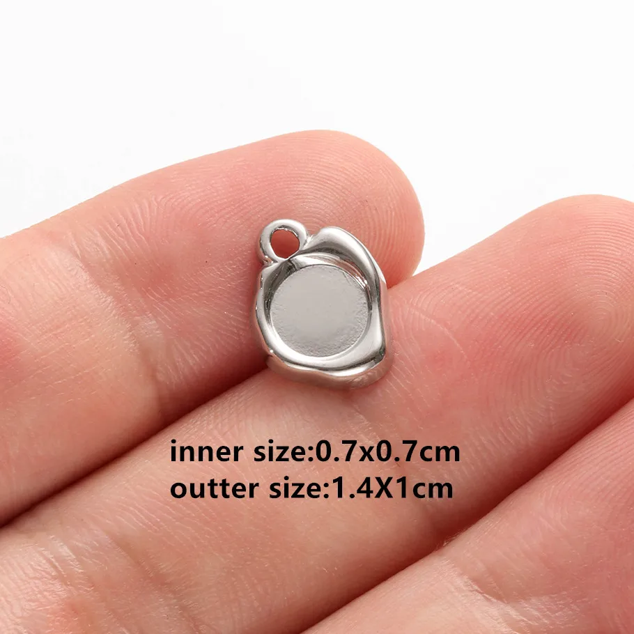 Nicht verblassende Engelsflügel, ovaler Herz-Anhänger aus Edelstahl, geometrischer Cabochon-Anhänger für die Schmuckherstellung, Halskette, Stein, DIY-Charm, Großhandel – Detail 4