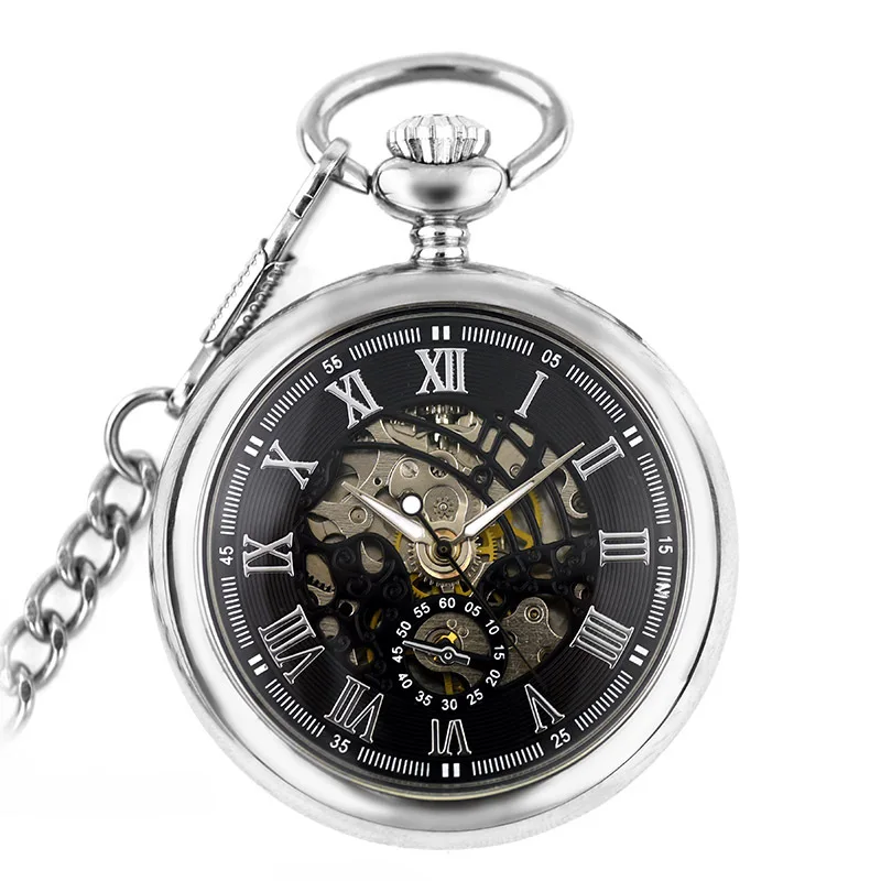 Montre de Poche Hydraulique de Style Romain pour Homme et Femme, Accessoire Simple, Rétro, avec Mouvement Mécanique Manuel Complet, pour les Anciens Étudiants