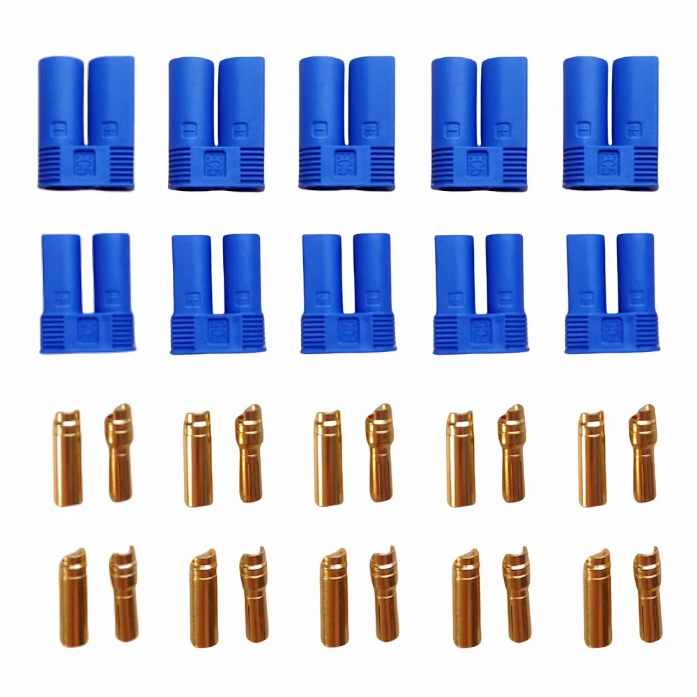 5Pair/10pcs EC5 Connector Plugs Bullet Banana Plug Male Female for RC ESC RC Quadcopter FPV Racing Drone Lipo Battery DIY Parts