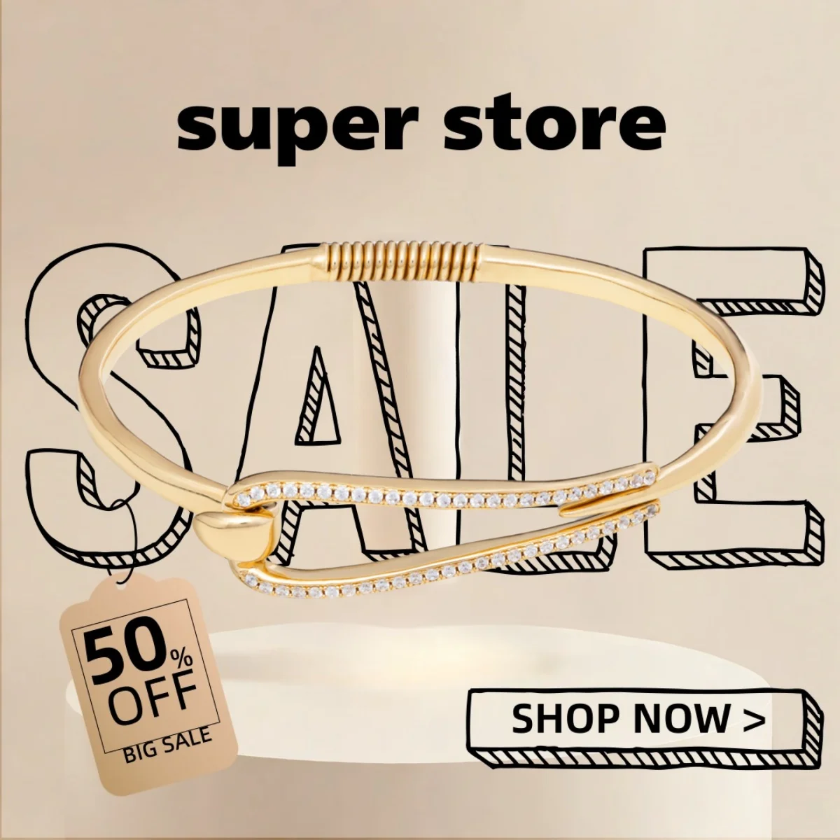 

2025 UHO Europe and America Original New Product Gold Fashion hollowed diamond inlay both sides bracelet Women's Festival Gift